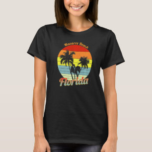 Navarre Beach Florida Retro Tropical Palm Trees Va T-Shirt