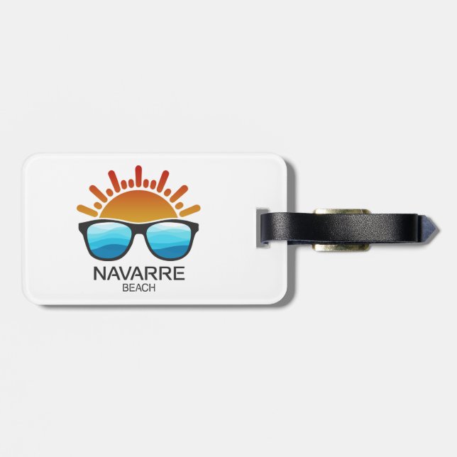 Navarre Beach Florida Sunglasses Luggage Tag (Back Horizontal)