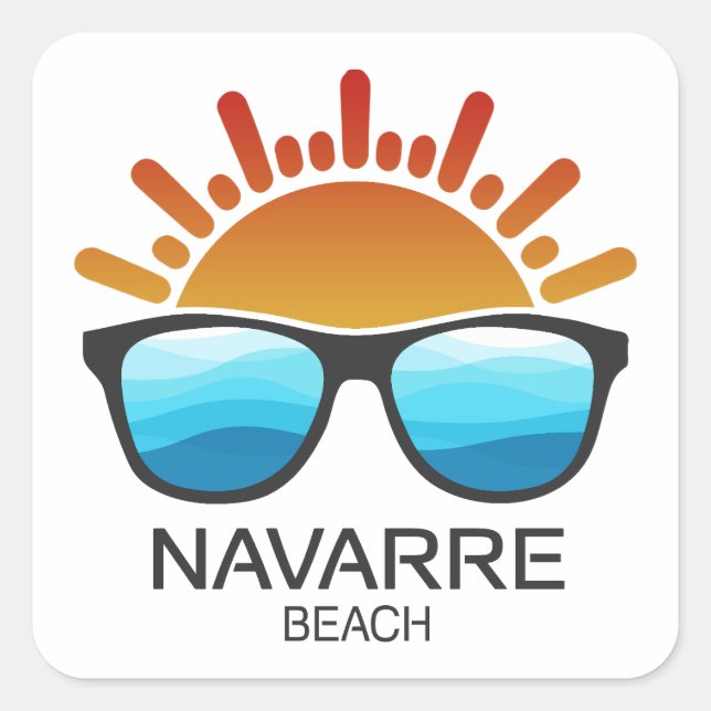 Navarre Beach Florida Sunglasses Square Sticker (Front)