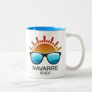 Navarre Beach Florida Sunglasses Two-Tone Coffee Mug