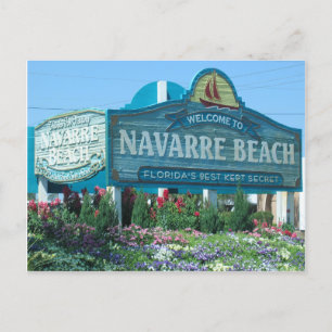 Navarre Beach, Florida, Welcome Sign Postcard