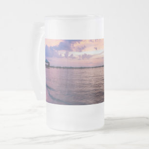 Navarre Beach Magic Hour Purple Sunset Frosted Gla Glass Beer Mug