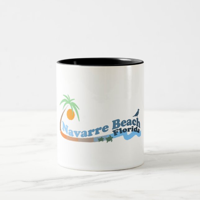 Navarre Beach. Two-Tone Coffee Mug (Center)