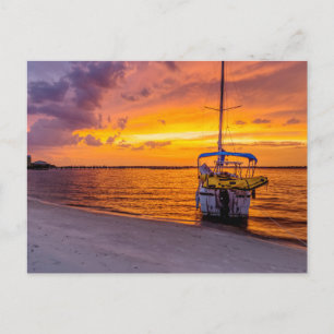 Navarre Florida Fire Sunset Blank Post Card