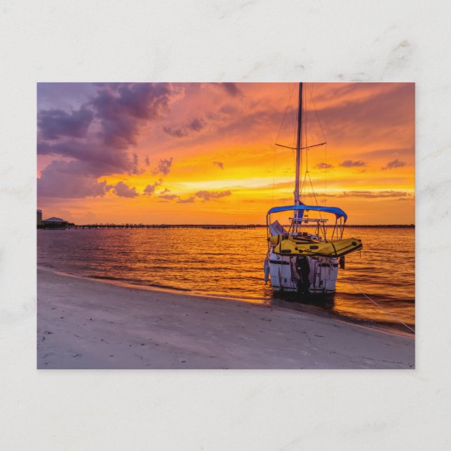 Navarre Florida Fire Sunset Blank Post Card (Front)