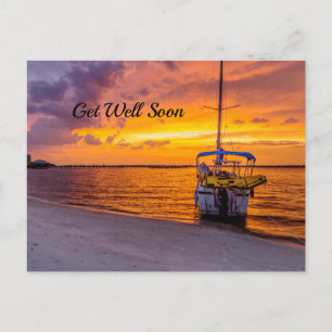 Navarre Florida Fire Sunset Get Well Soon Postcard