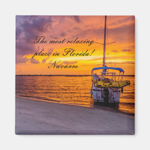 Navarre Florida Fire Sunset Square Magnet