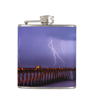 Navarre Florida Lightning Storm Hip Flask