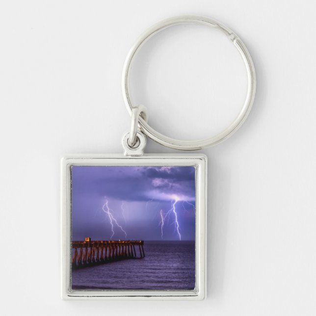 Navarre Florida Lightning Storm Key Ring (Front)