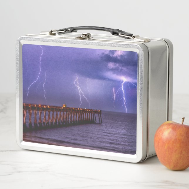 Navarre Florida Lightning Storm Metal Lunch Box (In Situ)