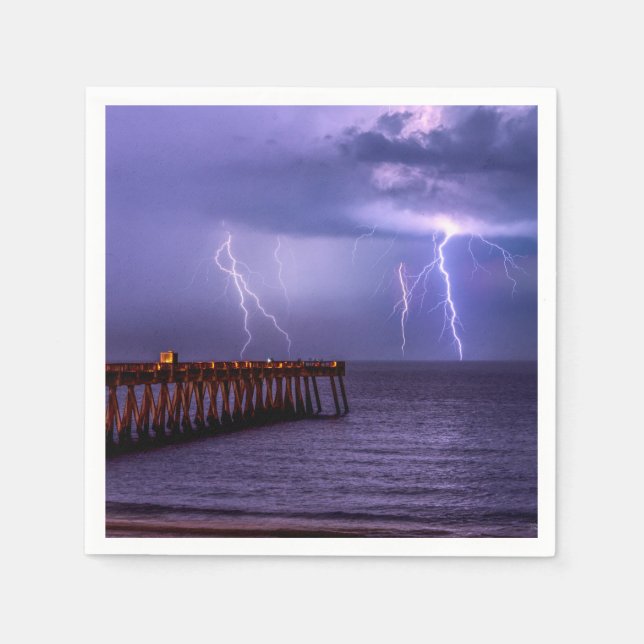 Navarre Florida Lightning Storm Napkin (Front)