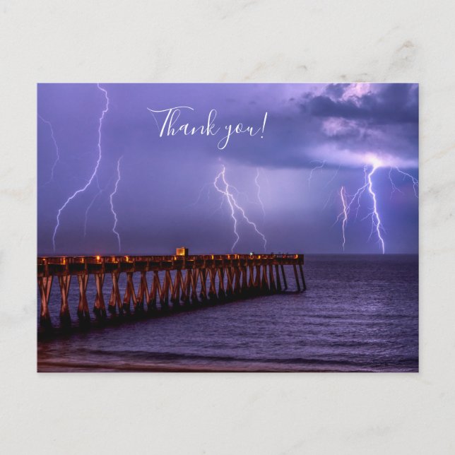Navarre Florida Lightning Storm Thank you Postcard (Front)