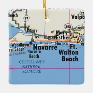 Navarre Florida Map Ceramic Ornament