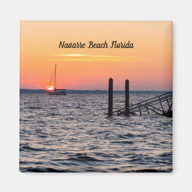 Navarre Florida Santa Rosa Sunrise Square Magnet (Front)