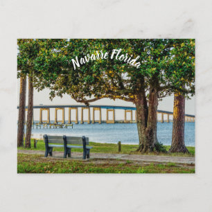 Navarre Park Bench and Bridge Blank Postcard