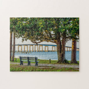 Navarre Park Bench and Bridge Jigsaw Puzzle