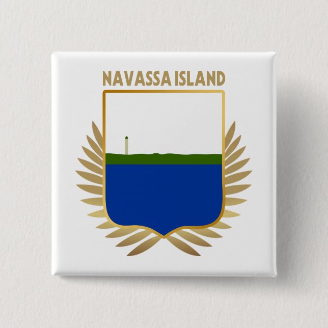 Navassa Island Flag Shield 15 Cm Square Badge (Front)
