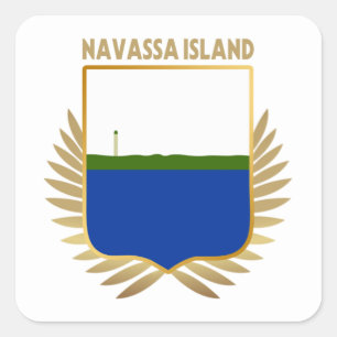 Navassa Island Flag Shield Square Sticker