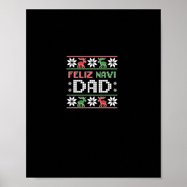 Navi Dad Navidad Funny Christmas Ugly Sweater Fath Poster (Front)