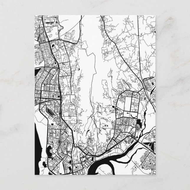 Navi Mumbai Maharashtra Map Postcard (Front)