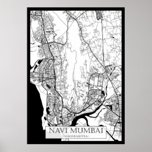 Navi Mumbai Maharashtra Map Poster