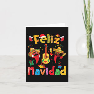 Navidad Mexican Fiesta Hot Pepper Guitar Xmas Part Card