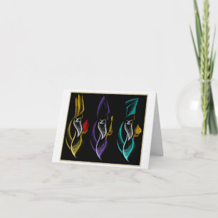 Navidad Reyes Magos estilo bordado Holiday Card