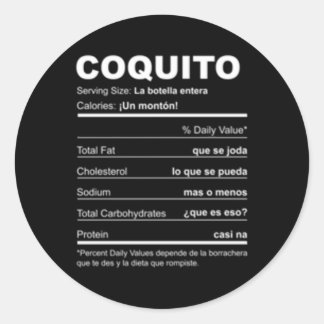 Navidades Puerto Rico Receta Coquito Boricua Classic Round Sticker