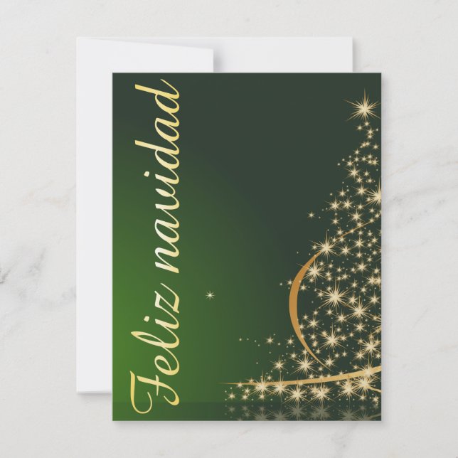 navideño verde con arbol de navidad. invitation (Front)