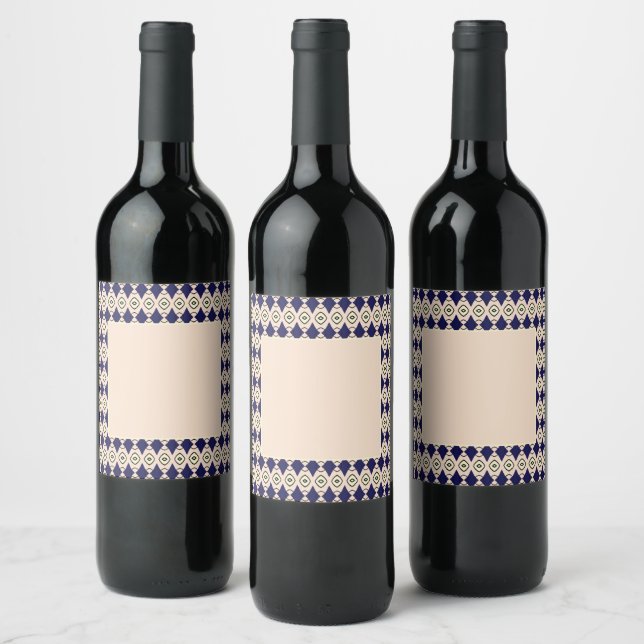 navie blue wine label (Bottles)