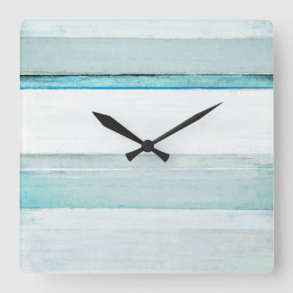 'Navigate' Blue Abstract Art Square Wall Clock