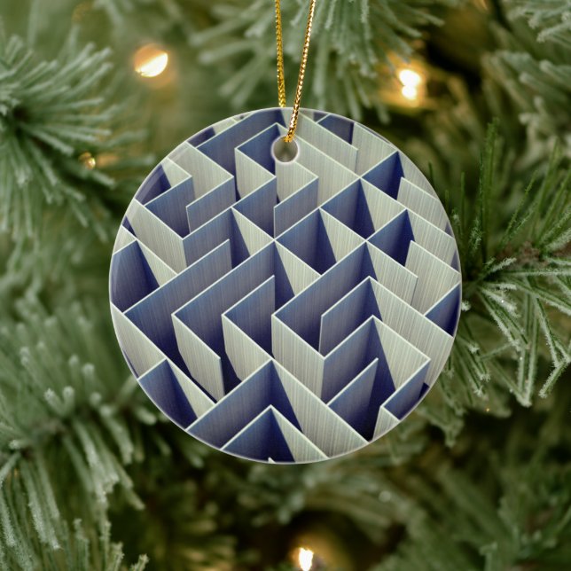Navigate Nostalgia: Permutation Maze Ceramic Tree Decoration (Tree)