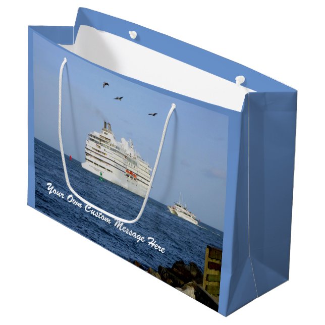 Navigating the Seas Personalised Large Gift Bag (Front Angled)
