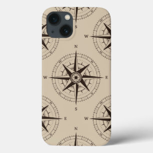 Navigation Compass Pattern iPhone 13 Case