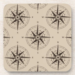 Navigation Compass Pattern Coaster