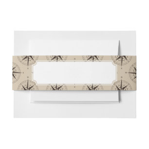 Navigation Compass Pattern Invitation Belly Band