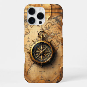 Navigator's Heritage: World Map Compass iPhone 16 Pro Max Case