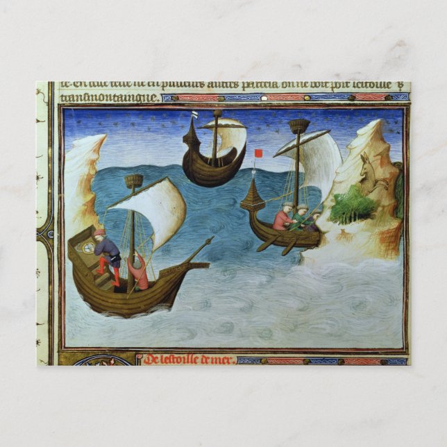 Navigators using an astrolabe postcard (Front)