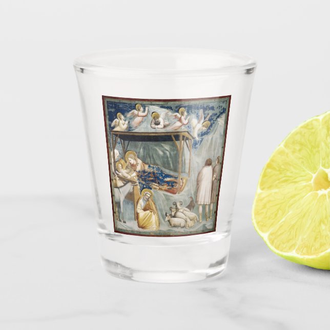 Navitity (Birth of Jesus Christ) (by Giotto) Shot Glass (Front)