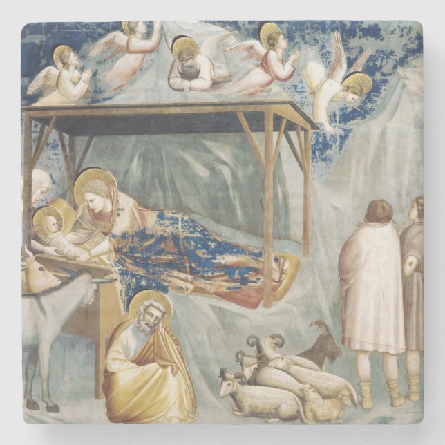 Navitity (Birth of Jesus Christ) (by Giotto) Stone Coaster (Front)
