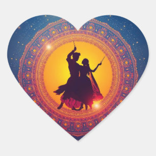 Navratri - A Festival of Devotion and Dance Heart Sticker