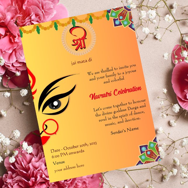 Navratri Durga Puja Celebration Invitation (Creator Uploaded)