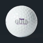 Navy 60th Birthday Personalised Titleist Pro V1 Golf Balls<br><div class="desc">"60"  or any age.  Personalised.  Navy.</div>