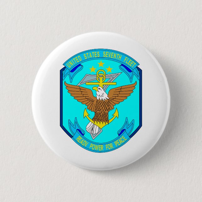 Navy 7th Fleet Emblem 6 Cm Round Badge (Front)