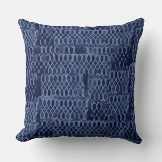 Navy Abstract Lattice Pattern Cushion