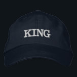 Navy Adjustable-Hat with Bold KING Stunning Look  Embroidered Hat<br><div class="desc">Make a statement with the Custom KING Text Printed Adjustable Cap. The vibrant navy colour and bold "KING" embroidery create a standout look,  while the adjustable strap offers a perfect fit for any wearer. Ideal for everyday style,  it’s both practical and fashionable.</div>