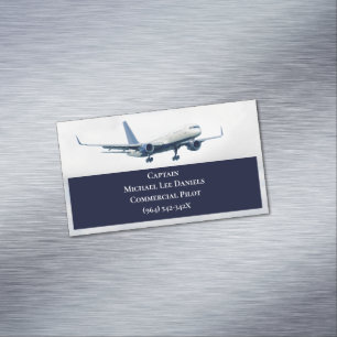 Navy Aircraft Aeroplane Captain Pilot Plane in Sky Magnetic Business Card