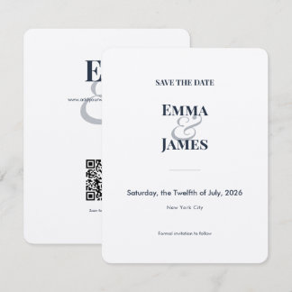 Navy Ampersand Save the Date | Wedding Card