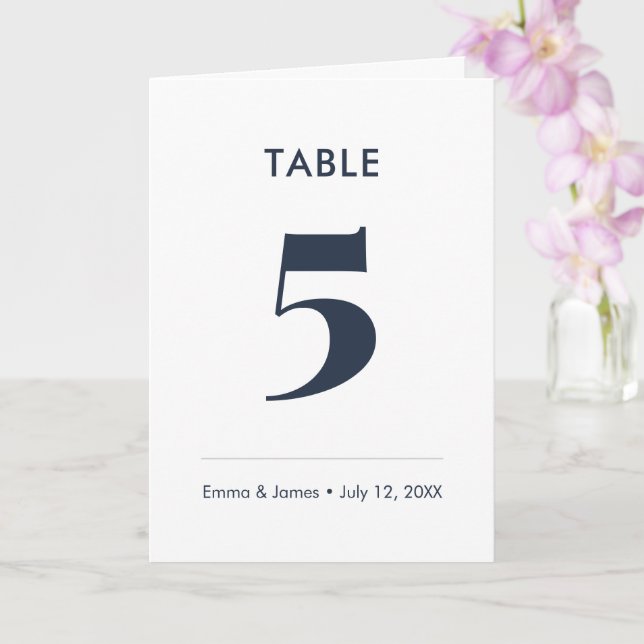 Navy Ampersand | Table Number (Folded) (Orchid)