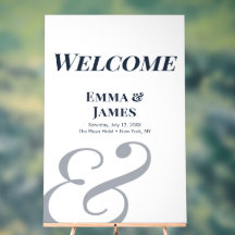 Navy Ampersand Wedding | Welcome Sign